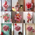 thumbnail image 3 of Wartleves 2024 Nueva corona navideña Letrero de bienvenida navideño Guirnaldas rojas Decoraciones Estilo cinta X Las mejores coronas atractivas al frente, 3 of 6