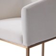 thumbnail image 3 of Cid 32 Inch Modern Bar Chair, Curved, Bronze Metal Cantilever Base, White- Saltoro Sherpi, 3 of 5