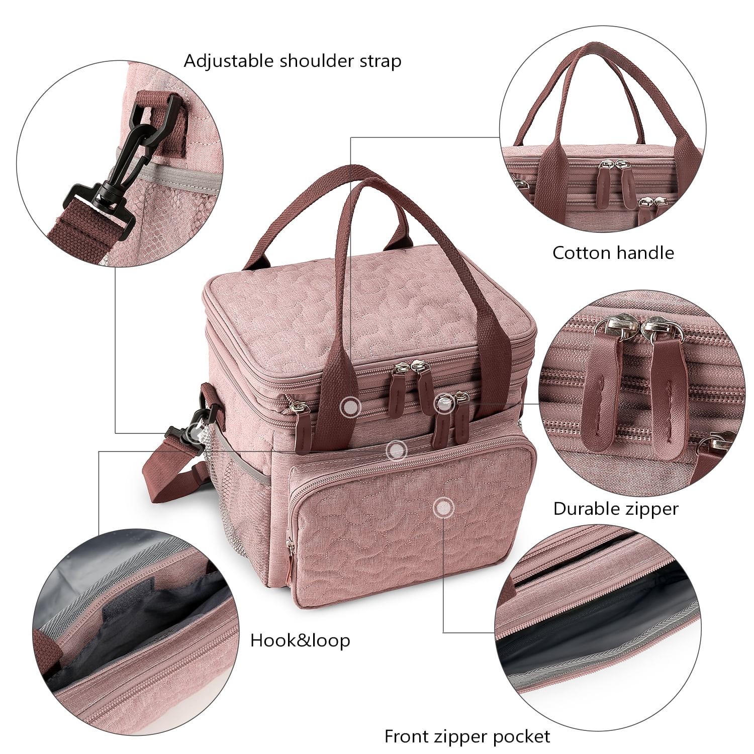 Lunch Bag for Women Men Double Deck Expandable Lunch Box,Large Lunch Bags,Leakproof Lunch Box Cooler Bag