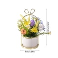 thumbnail image 3 of Easter Spring Small Potted Plant Artificial Flowers Home Decor Desktop Bonsai Ornament for Living Room Tabletop Decoration, 3 of 8