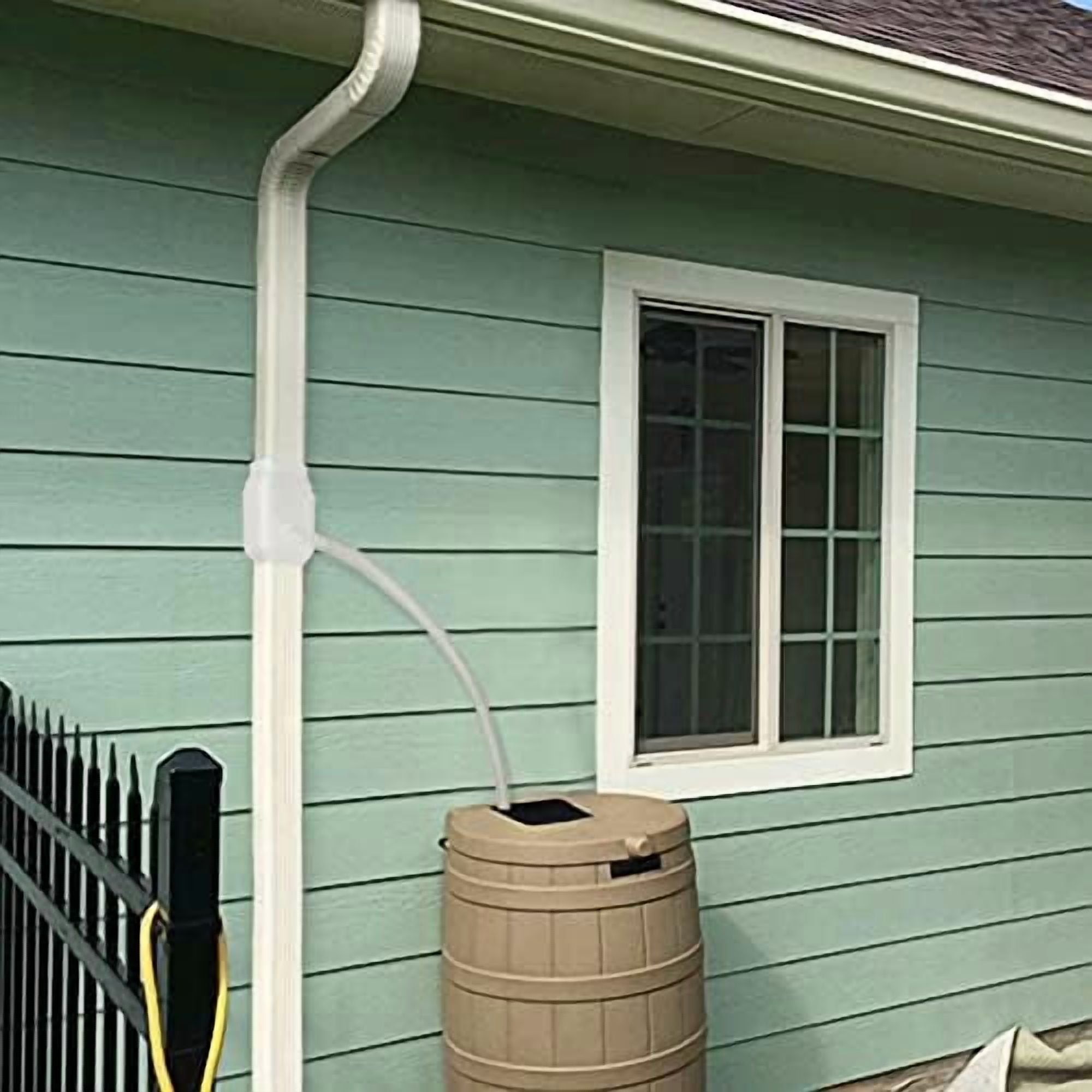 Gutter Downspout Diverter Fits for 2"x3" Standard Downspout, Rainwater Collection System with Adjustable Valve, Rainwater Diverter to Direct Water into Rain Barrel, 4ft. 1-1/4” Hose$$Garden & Patio