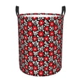 thumbnail image 1 of Fotbe Red Floral Cesto de Ropa con Asas, Cesto Impermeable de Gran Capacidad, Bolsa de Lavado para Dormitorio, Cesto de Ropa con Ruedas y Asas-Small, 1 of 6