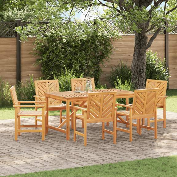 vidaXL Garden Dining Set 6 pcs Brown Medium Solid wood