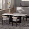 thumbnail image 2 of Morden Fort Modern Dining Table Set for 4, White Faux Marble Top Dining Table with 4 Grey Chairs for Kitchen, Dining Room, Restaurant, Conference Room, 2 of 7