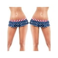 thumbnail image 3 of XXLvision Women American Flag Print Ruffle 4th of July Short Beach Mini Skirt, 3 of 4