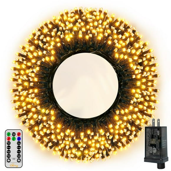 Luces navideñas Ollny 500 LED de 50 m con temporizador remoto de 8 modos IP44