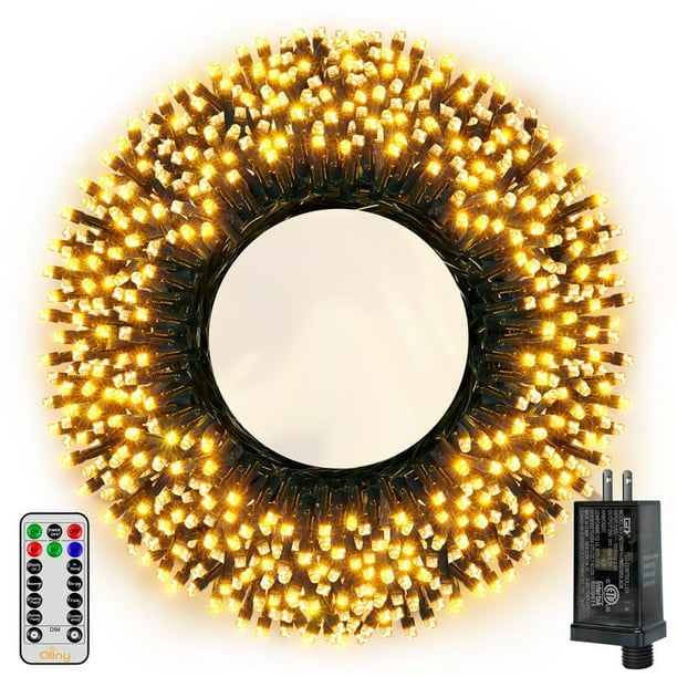 Luces navideñas Ollny 500 LED de 50 m con temporizador remoto de 8 modos IP44