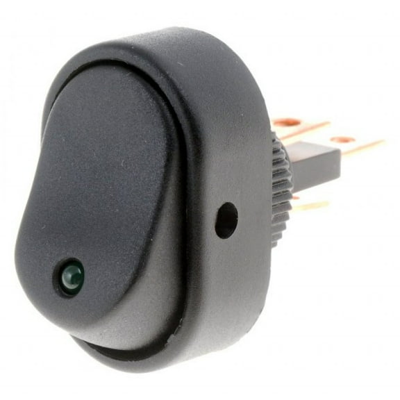 KarParts360 Rocker Switch | Plastic | Black | Illuminated | 30 Amperage
