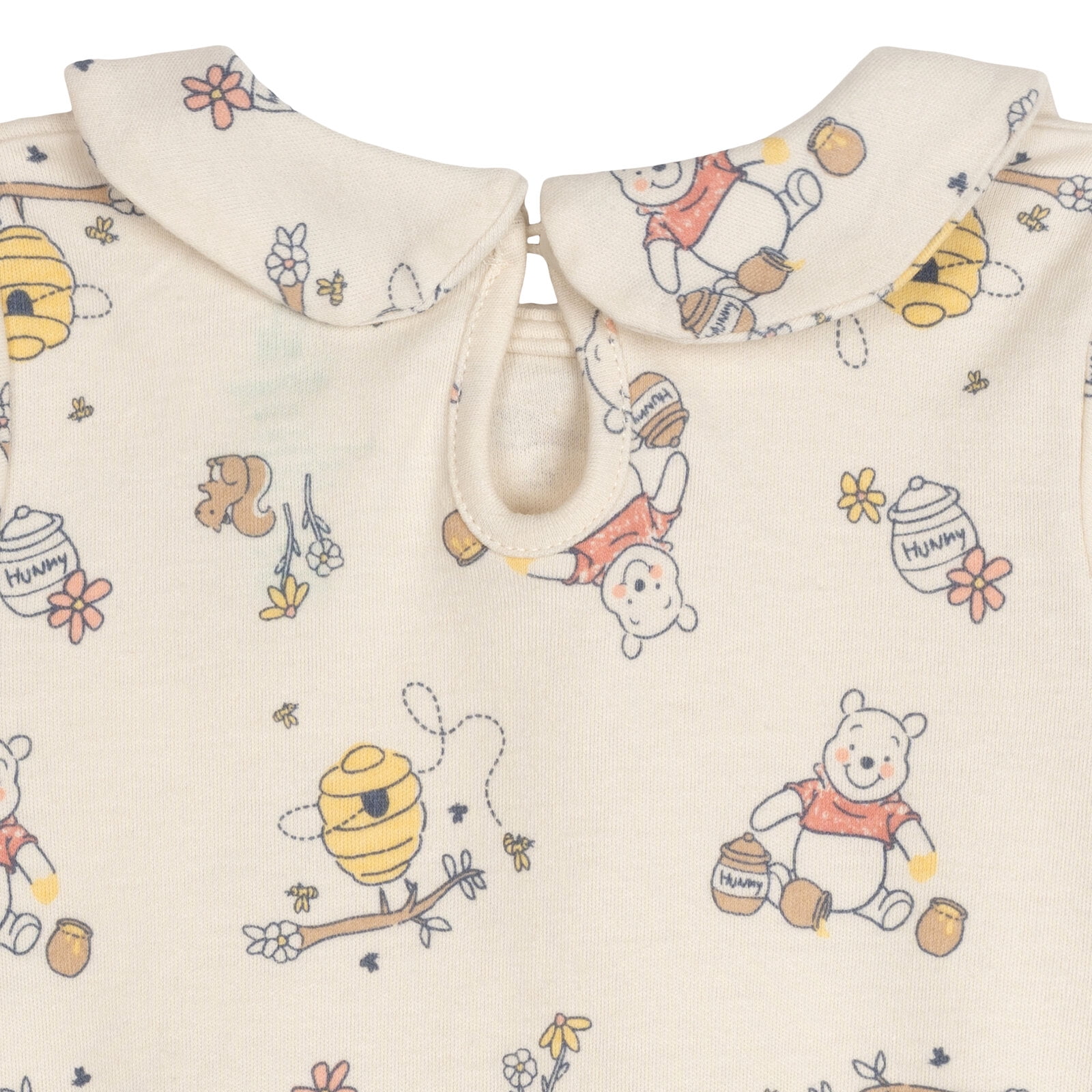 Disney Winnie the Pooh Baby Girls' 2-Pack Short Sleeve and Sleeveless Bubble Romper Set Ivory and Coral Winnie the Pooh