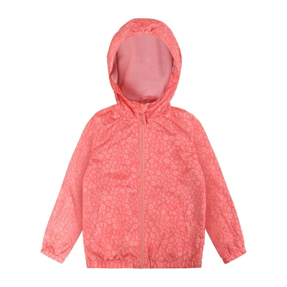 MADHERO Girls Rain Jacket Lightweight Rain Coats for Kids Boy Waterproof Jacket Pink 12