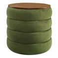 thumbnail image 2 of Modway Mezzo Round Performance Velvet Storage Ottoman in Moss Green, 2 of 9