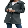 thumbnail image 2 of Imperméable imperméable pour Femmes Veste de Pluie Légère à Capuche avec Poches pour la Randonnée en Plein Air, 2 of 4