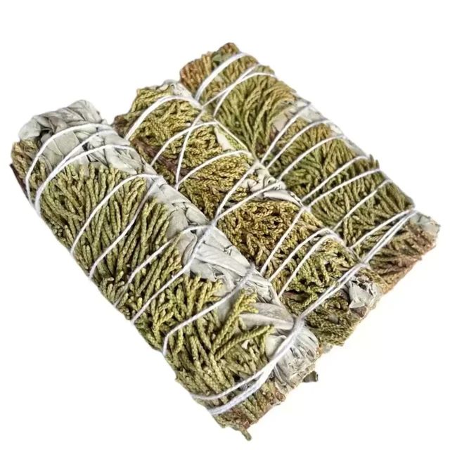 Sahumerio de Salvia Blanca con Juniper 10 cm – Pack de 3 Piezas Aroma Fresco y Herbal para Ambientes Naturales