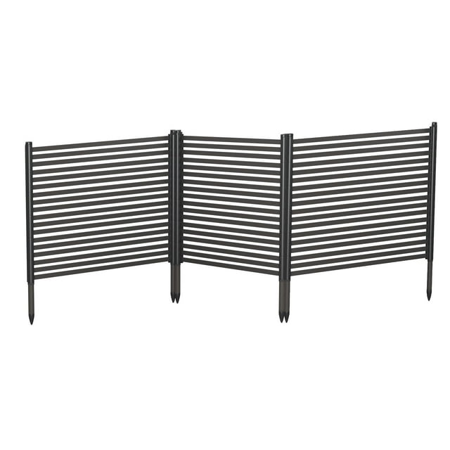 3-Panel Outdoor Privacy Screen – No Dig Metal Barrier for Animals, Rustproof Decorative Fence for Flower Beds, Patio, Backyard, Vegetable Gardens