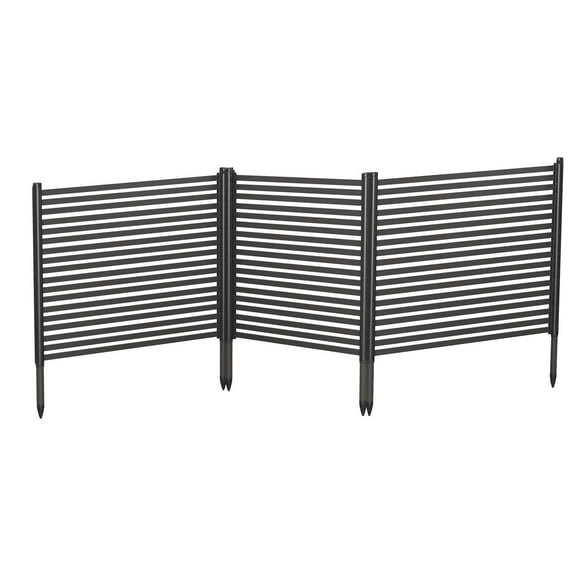 3-Panel Outdoor Privacy Screen – No Dig Metal Barrier for Animals, Rustproof Decorative Fence for Flower Beds, Patio, Backyard, Vegetable Gardens