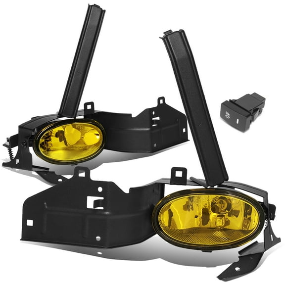 DNA Motoring FL-HA082D-AM For 2008 to 2010 Honda Accord Coupe Front Bumper Driving Fog Light Bulbs Switch Amber Lens 09