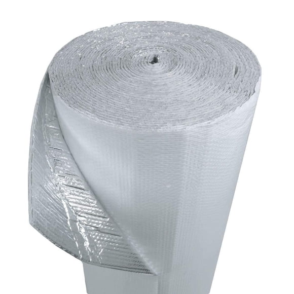 US Energy Products (4ft x 100ft) NASATECH White Double Bubble Aluminum Reflective Aluminum Insulation Roll Solid Metal Building Vapor Barrier - White Concrete Commercial Residential House Buildings
