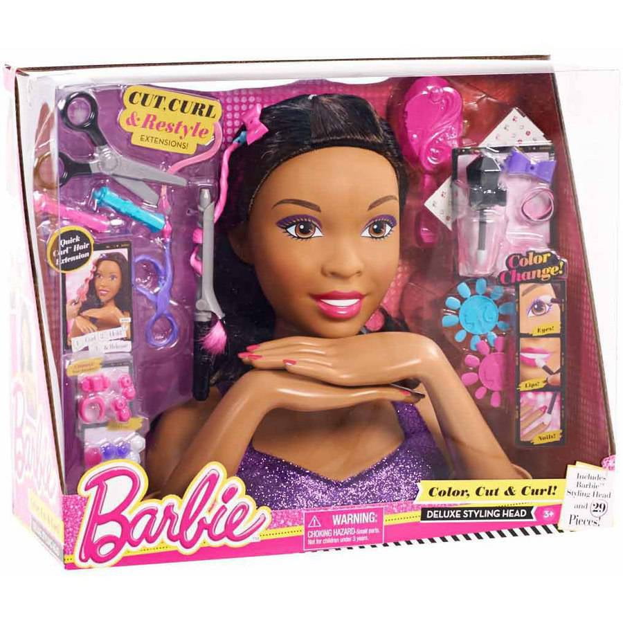 barbie styling head curly hair