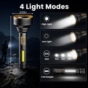 DAYBETTER Rechargeable Flashlight with Sidelight, Lightweight & Durable for Home, Emergency, Camping