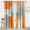 thumbnail image 3 of Abstract Orange Grey Blackout Curtains, Beige Aesthetic Art Painting Window Drapes Darkening Grommet Window Curtain For Living Room Bedroom Decor 42"W x 108"L (Pack of 2), 3 of 6