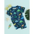 thumbnail image 3 of JYYYBF Baby Boy Rash Guard Swimsuit Cute Print Short Sleeve Zip Front Bathing Suit Swimwear, 3 of 7