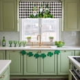thumbnail image 5 of Kitchen Valances for Window, St. Patrick's Day Gnome Light Filtering Rod Pocket Valance Curtain, Green Shamrock Black Buffalo Plaid Short Curtains Window Topper for Bedroom Living Room 54x18in, 5 of 9