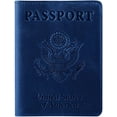 thumbnail image 2 of Ciana PU Leather Passport Cover and Card Holder Combo Slim Passport Holder with Card Protector Slot (Dark Blue), 2 of 5
