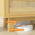 thumbnail image 5 of Xilingol Rattan TV Stand for up to 65 inch TV, Boho Entertainment Center with Two Cabinets and Sliding Doors, Rattan TV Console for Living Room, Bedroom, 59 inch, Natural, 5 of 8