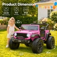thumbnail image 5 of 24V Jeep Wrangler Rubicon Ride On Car 2 Seaters for Big Kids, Powered Ride On w/4 Wheels Spring Suspension, Parent Remote Control, LED Lights, Bluetooth, MP3, Ride On Toy for Ages 3-8, 5 of 9