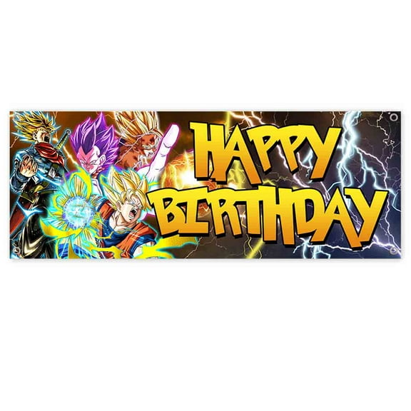 Happy Birthday Anime 13 oz Vinyl Banner With Metal Grommets