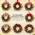 thumbnail image 5 of Guvpev Christmas Mini Wreaths, Set of 2/3/4/6/8/10/12 Small Artificial Pine Cabinet Rings with Bows and Berries, Holiday Door and Window Decor, Hanging Indoor Outdoor Decorations, 5 of 14