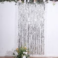thumbnail image 4 of BalsaCircle Metallic Silver 3x6 feet Curly Foil Tassels Fringe Backdrop Curtains Party Events Decorations Supplies, 4 of 8