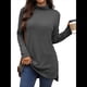 thumbnail image 3 of Camiseta Holgada de Larga con Cuello Alto y Estampado Geométrico de Jacquard para Mujer, Otoño e Invierno. Gris Oscuro XL, 3 of 10