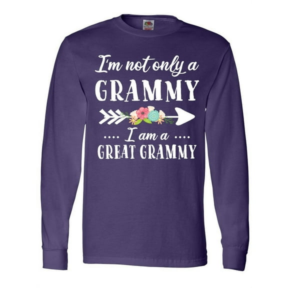 Inktastic I'm Not Only a Grammy I'm a Great Grammy with Flowers Long Sleeve T-Shirt