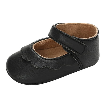 

Toddler Shoes Spring And Autumn Children Baby Toddler Shoes Girls Round Toe Lightweight Comfortable Solid Color Simple Hook Loop Baby Shoes Black 11