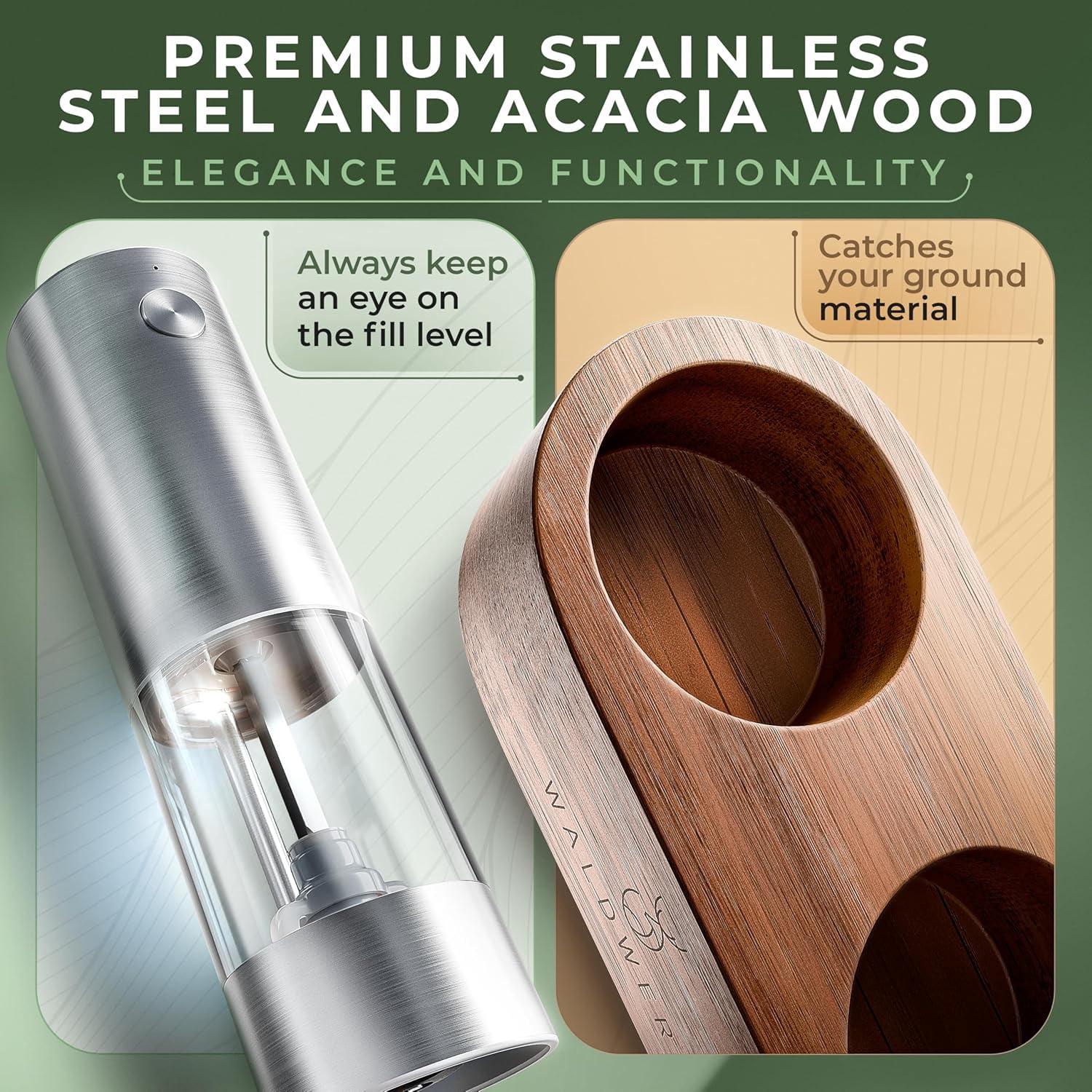 Electric Salt and Pepper Grinder Set