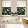 thumbnail image 4 of Navy Blue Christmas Kitchen Curtains and Valances Set, Green Xmas Tree Star Winter Snowflake Rod Pocket Window Valance Window Curtain Panels for Living Room Bedroom Laundry, 27.5x36in, 3 Pieces, 4 of 7