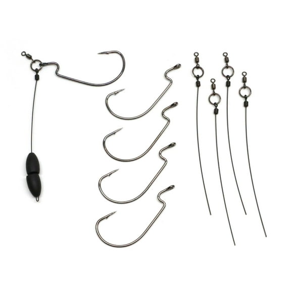 Harmony Fishing Company Punch Shot Rig Kit 5 Pack, 4/0 EWG Hooks [Interchangeable Hook Punch Shot Rig]