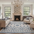 thumbnail image 2 of GENIMO 5'x7' Area Rug for Living Room, Washable Non Slip Soft Boho Geometric Rug for Bedroom Dining Room Home Office, Ivory Navy, 2 of 7