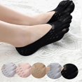 thumbnail image 5 of 5 Pairs Orthopedic Compressing Socks For Women Toe Socks Breathable Five Finger Split Toe Socks Invisible Boat Socks, 5 of 5