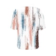 thumbnail image 3 of Xuyuer Womens Tops Puff Short Sleeve Shirts Dressy Casual Henley V-Neck Summer Tops Pleated T-Shirts Loose Fit Tunic Blouses, 3 of 5