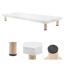 GOOHOCHY Wooden Monitor Stand Riser for Computer Laptop with Large Size White Color for Displaying Use at Home Office 14.5 x 9.8 inches