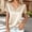 Beige, variant on Women Shirts Solid Mesh Rhinestone Draped Neckline Puff Short Sleeve T Shirt Elegant Casual Blouse Top for Women Daily Wear, Size XXL