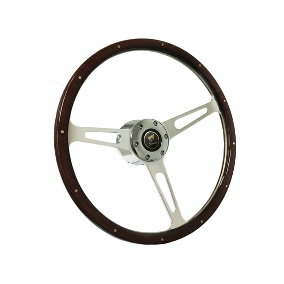 1978-1991 Ford Bronco; VSW 6 Bolt Deluxe Rivetted Espresso Stained Wood Steering Wheel Kit