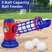 Feledorashia Automatic Baseball Pitching Machine for Youth Training - Remote Control Hitting Practice Tool with 5 Baseballs, Adjustable Height 3.9-4.3ft, Extendable 13.4-22.4in, Portable ABS Design