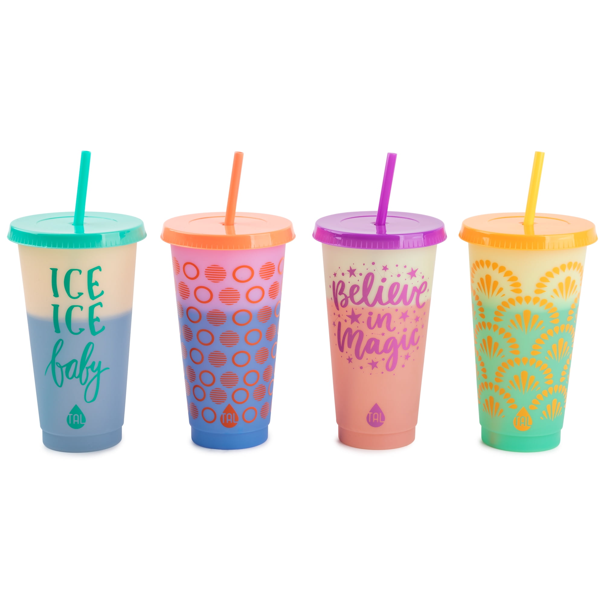 TAL Color Changing Glitter Cup 24 fl oz Tumbler, Multi-Color, 4 Pack -  AliExpress