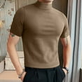 thumbnail image 2 of INCERUN Mens Fashion Short Sleeve High Neck T-Shirts Solid Color Casual Fitness Tops Blouse, 2 of 9