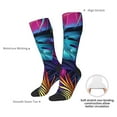 thumbnail image 6 of Fotbe Colorful Tropical Leaves print Women's Men's Novelty Crew Socks Cotton Socks Knee High Socks for Walking,Running,Nurses,Pregnancy, 6 of 8