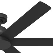 Hunter 60 inch Kennicott ENERGY STAR® Matte Black Damp Rated Ceiling Fan and Handheld Remote