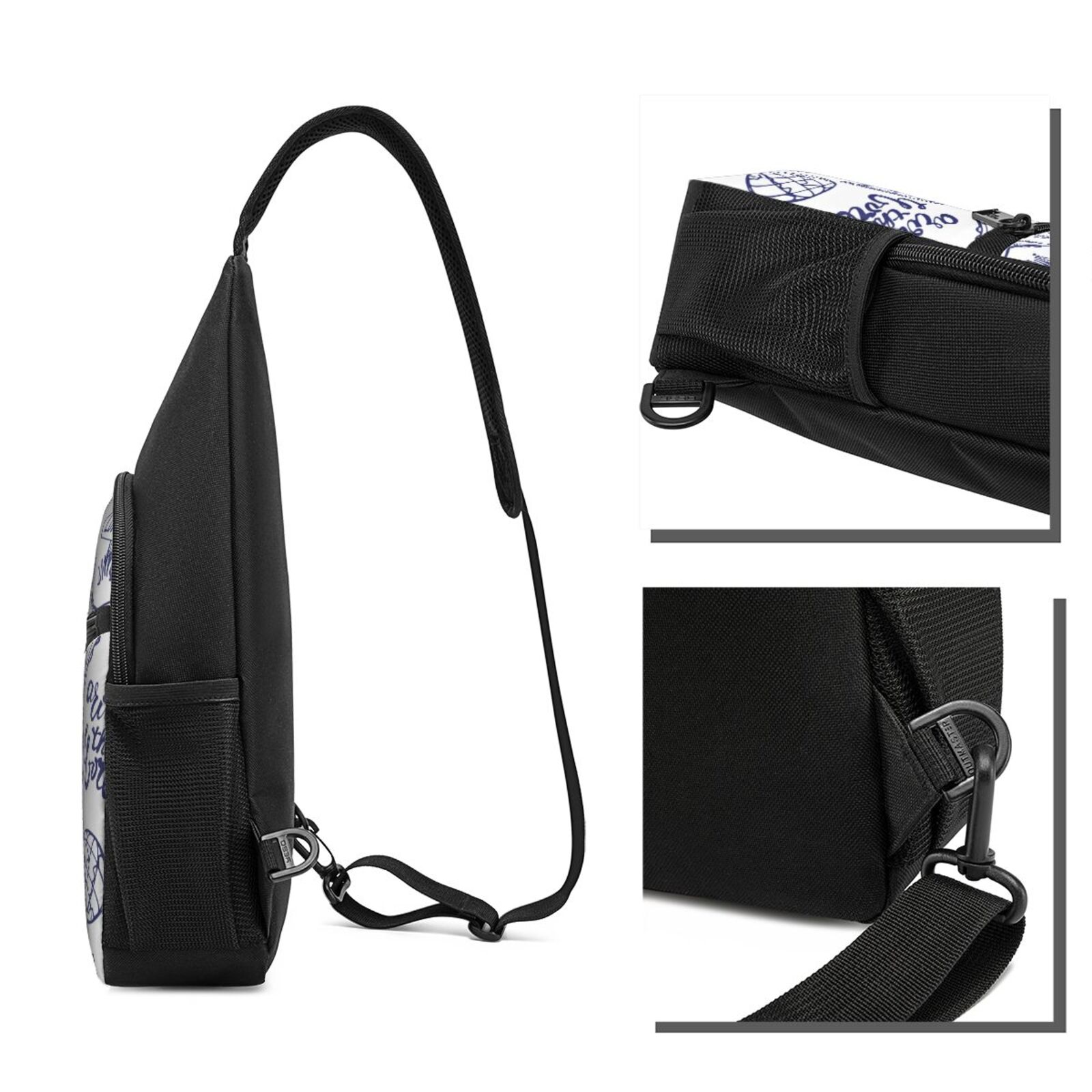 Xecao's World Travel2 Print Sling Bag: A Versatile Chest, Shoulder, and Crossbody Backpack for Casual Days Out, Perfect for Both Men and Women